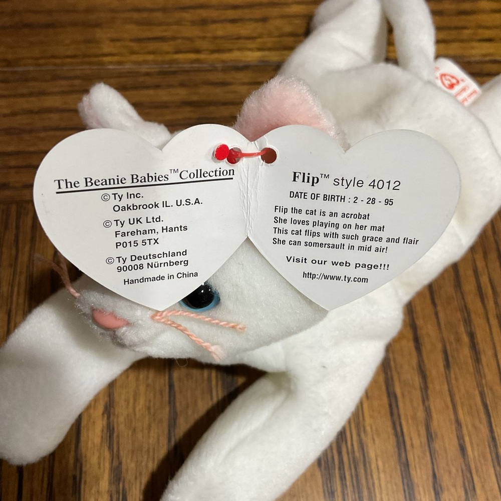 Ty Beanie Babies Cat 🐈 Set: Gray Prance, White Flip, Tan Scat, Light Brown Nip - Picture 9 of 12